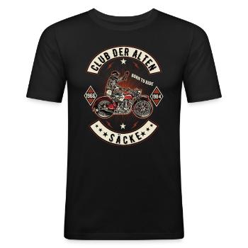 Club der alten Säcke Motorrad Biker Motorradfahrer - Männer Slim Fit T-Shirt - Schwarz - Vorne - Nik (191cm)