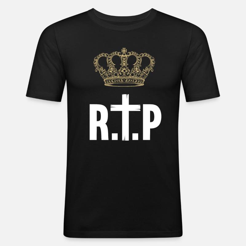 RIP Queen - Männer Slim Fit T-Shirt - Schwarz