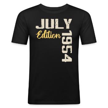 Juli 1954 Geburtstagsshirt Juli 1954 - Männer Slim Fit T-Shirt - Schwarz - Vorne - Nik (191cm)