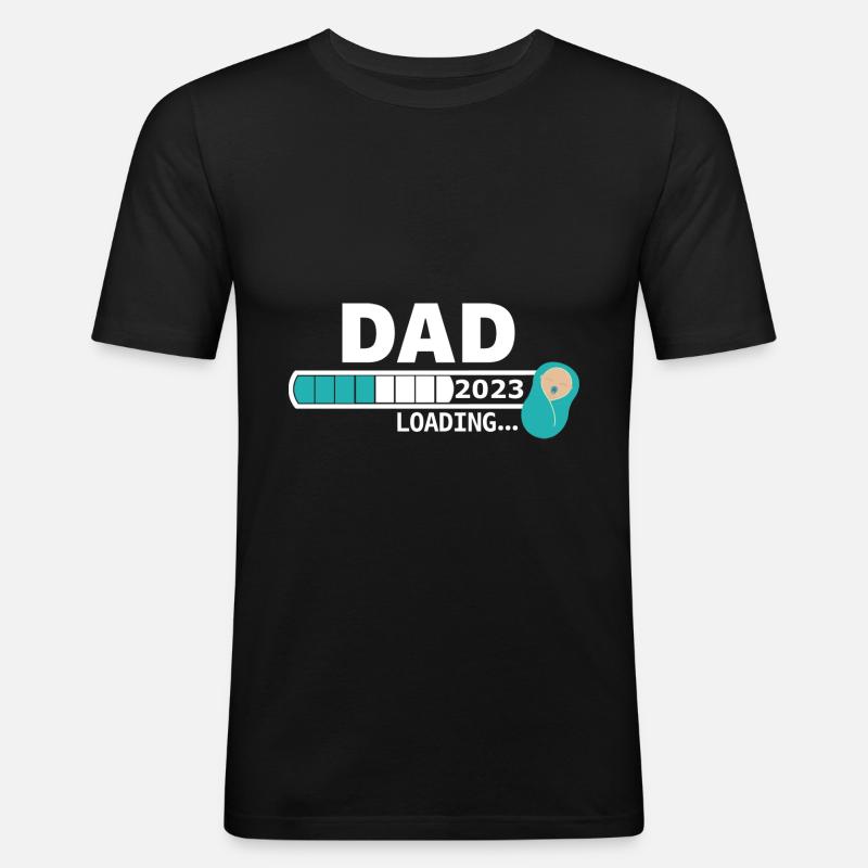 DAD 2023 loading... - Männer Slim Fit T-Shirt - Schwarz