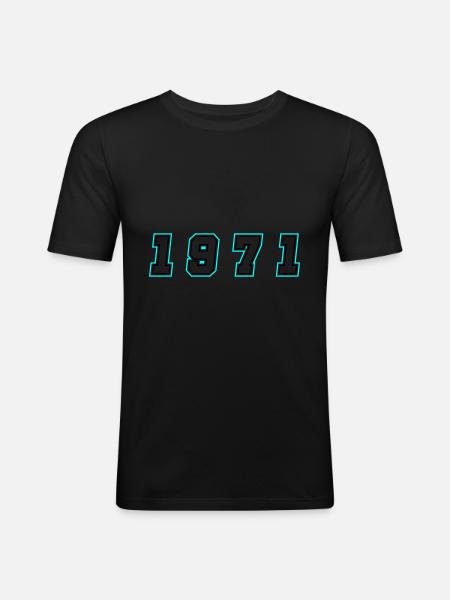 1971 Year Number - Men's Slim Fit T-Shirt - black