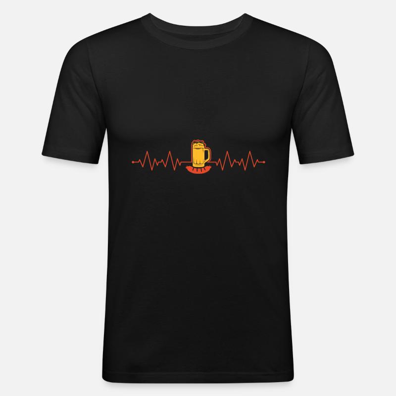 Bratwurst als Geschenk - Männer Slim Fit T-Shirt - Schwarz