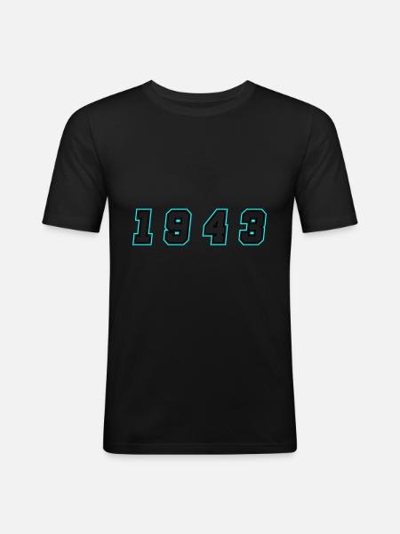 1943 Année Numéro - T-shirt près du corps Homme - noir