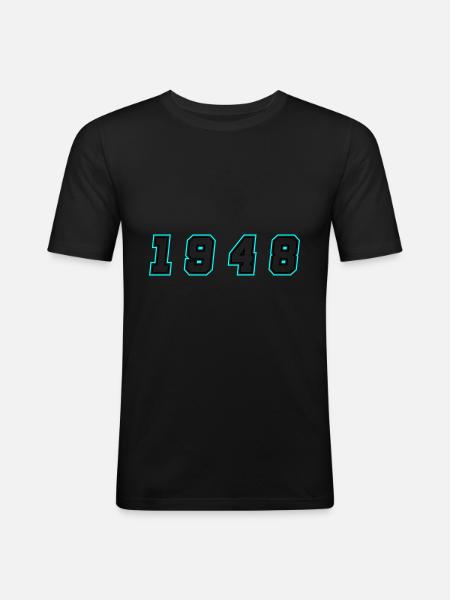Numéro de l’année 1948 - T-shirt près du corps Homme - noir