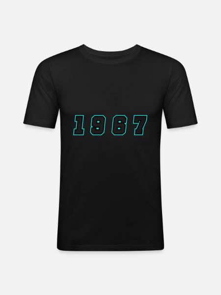 1967 Year Number - Men's Slim Fit T-Shirt - black