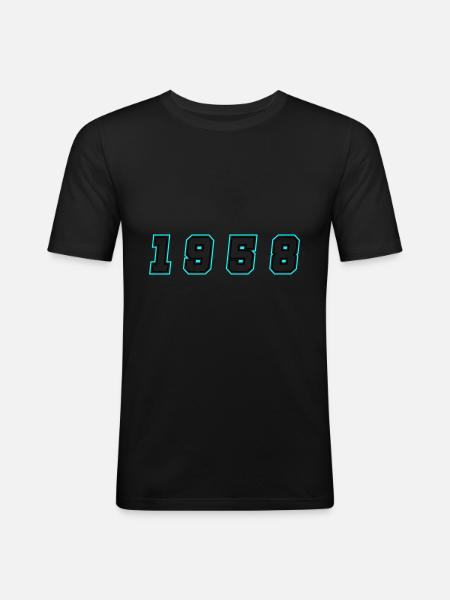 1958 Year Number - Men's Slim Fit T-Shirt - black