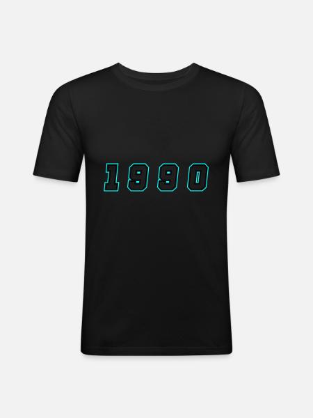 1990 Year Number - Men's Slim Fit T-Shirt - black
