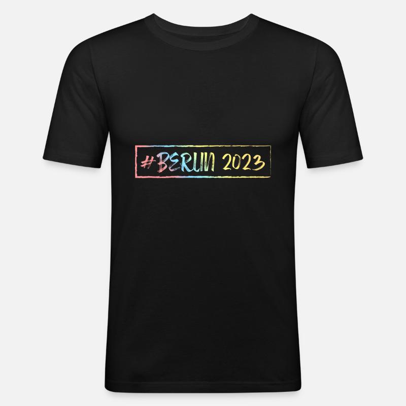 Berlin 2023 - Männer Slim Fit T-Shirt - Schwarz