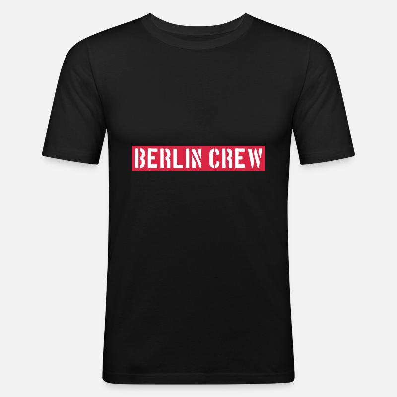 Berlin Crew - Männer Slim Fit T-Shirt - Schwarz