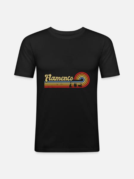 Flamenco - Männer Slim Fit T-Shirt - Schwarz