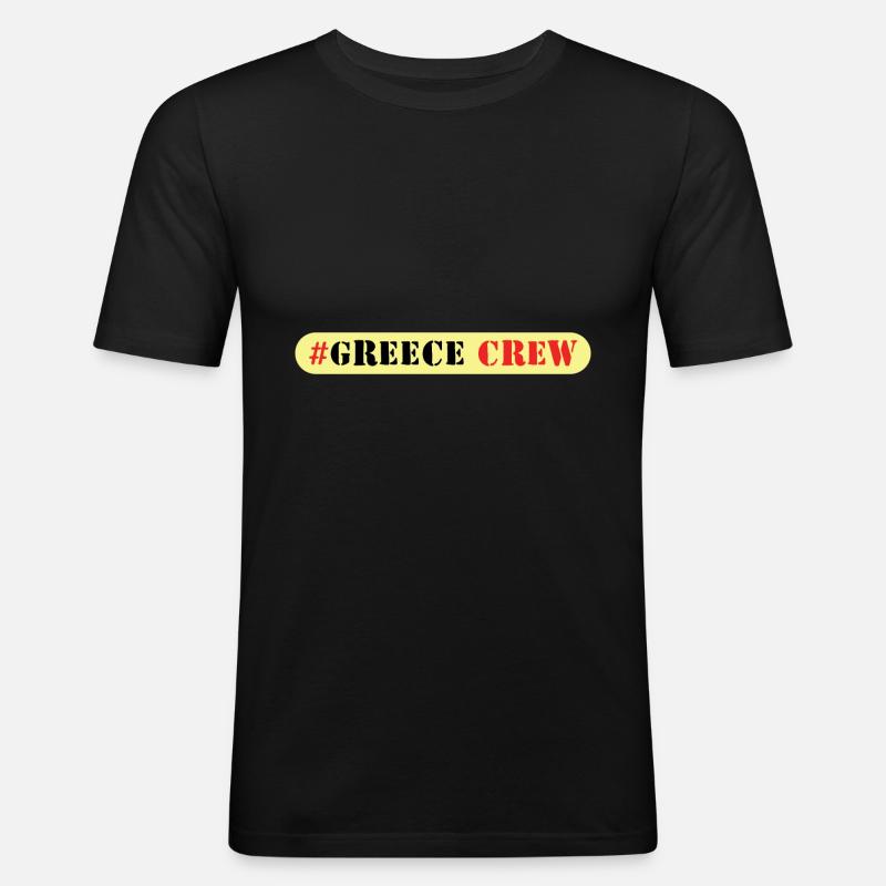 Greece Crew - Männer Slim Fit T-Shirt - Schwarz