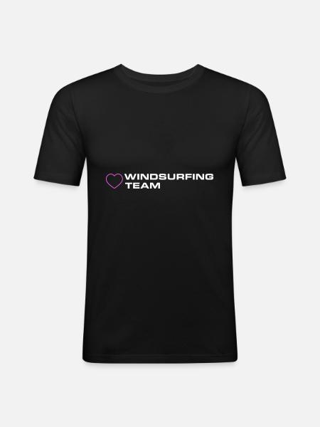 Windsurfing Team Heart - Men's Slim Fit T-Shirt - black