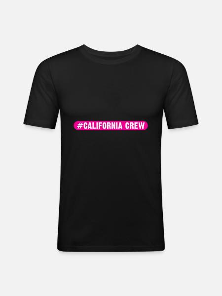 California Crew - Männer Slim Fit T-Shirt - Schwarz