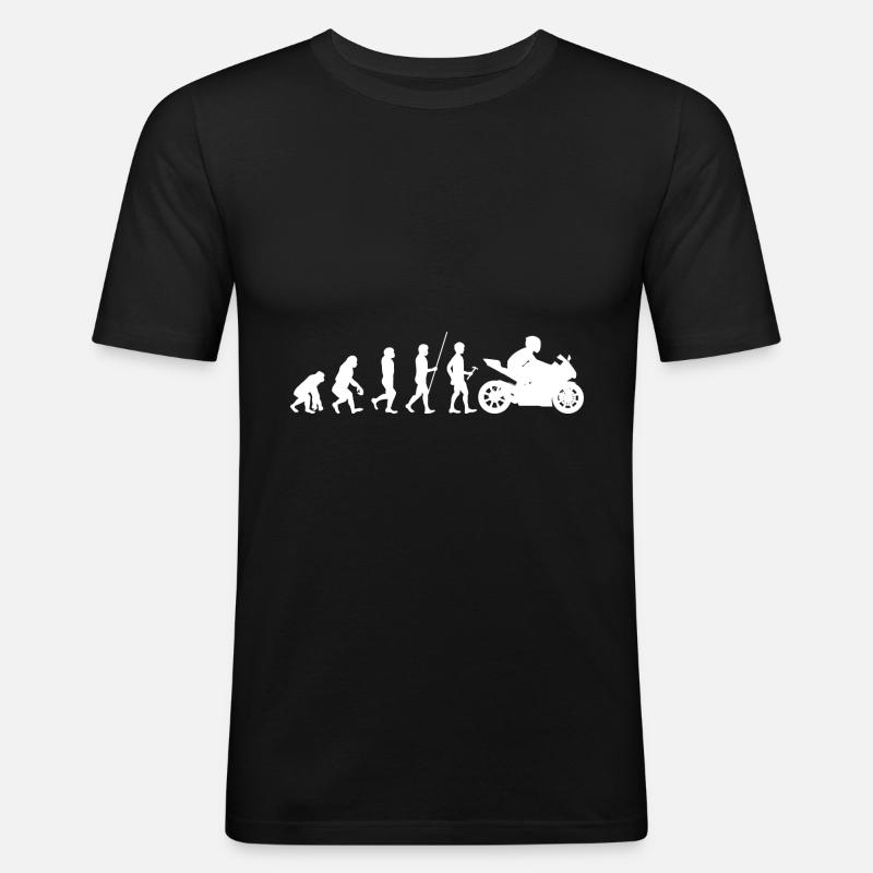 Motorrad - Männer Slim Fit T-Shirt - Schwarz