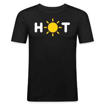 Hot - Men's Slim Fit T-Shirt - black - Front - Nik (191cm)
