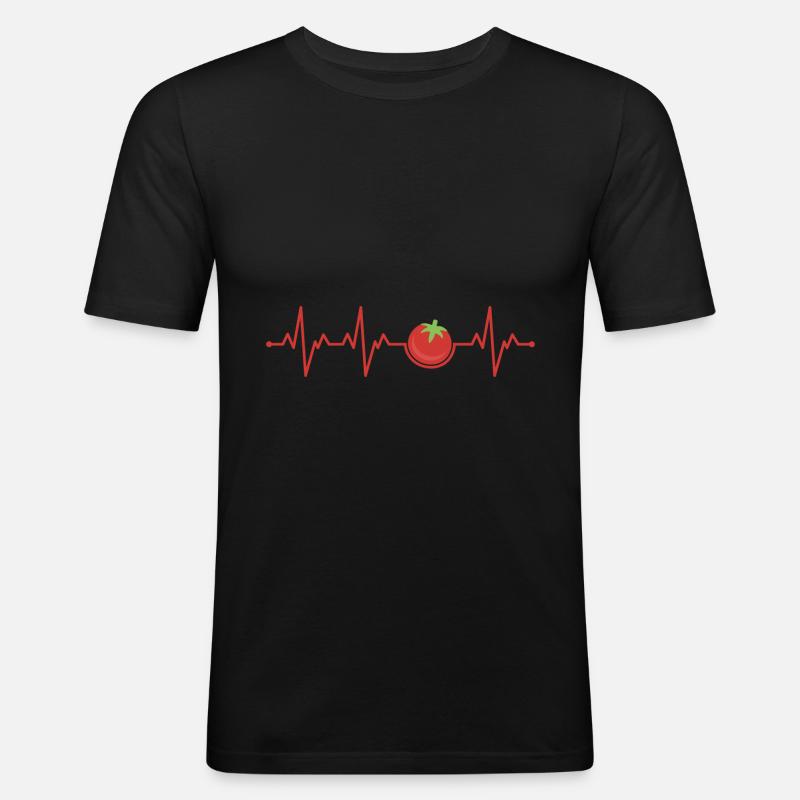 Tomate - Männer Slim Fit T-Shirt - Schwarz