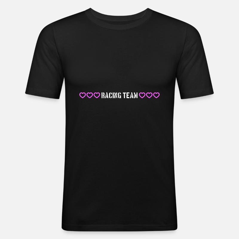 Racing Team herzchen - Männer Slim Fit T-Shirt - Schwarz