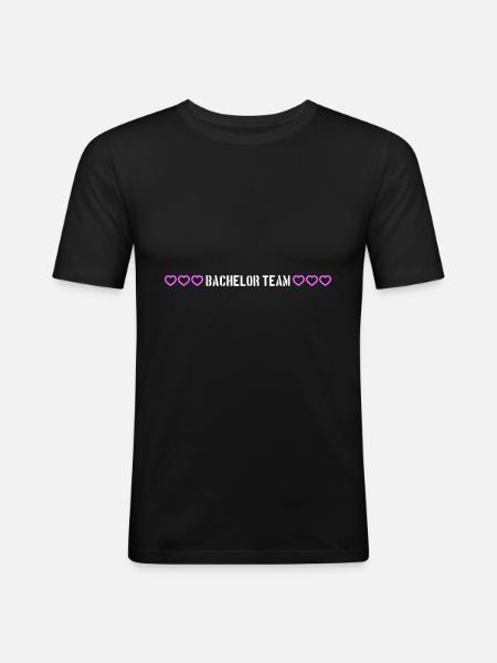 bachelor team herzchen - Männer Slim Fit T-Shirt - Schwarz