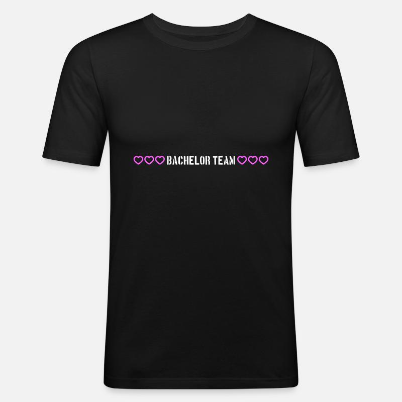 bachelor team herzchen - Männer Slim Fit T-Shirt - Schwarz