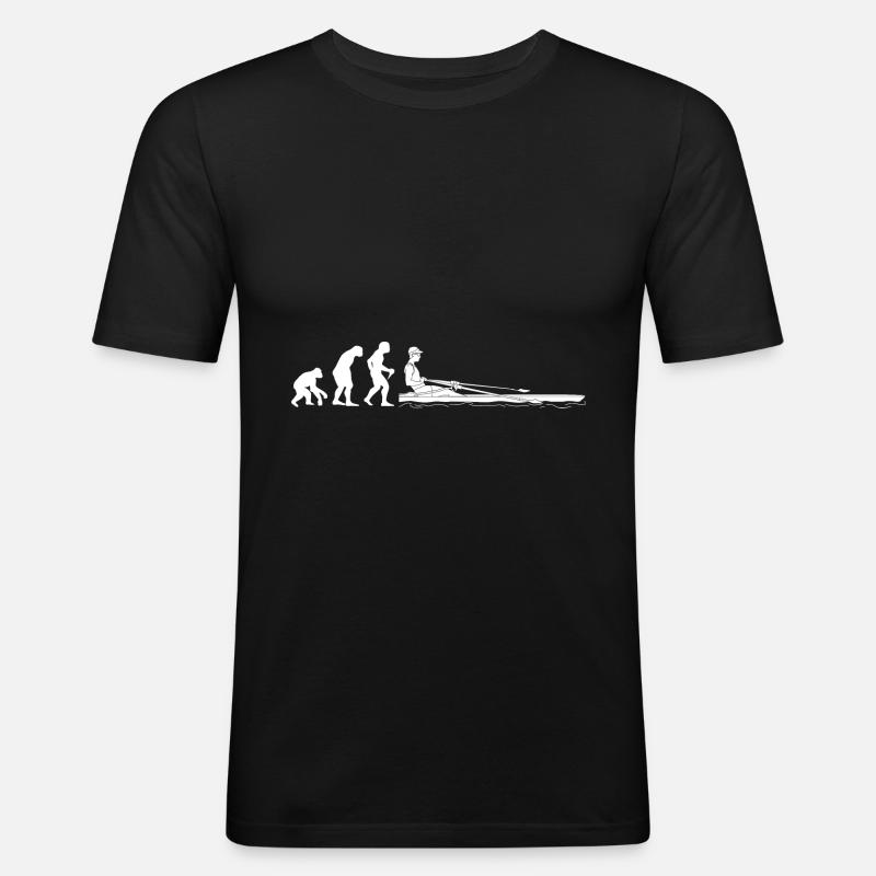 Evolution Rameurs Développement d’un aviron - T-shirt près du corps Homme - noir