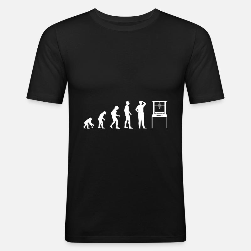 3D-Druck Evolution 3D-Druck 3D-Drucker Geek - Männer Slim Fit T-Shirt - Schwarz