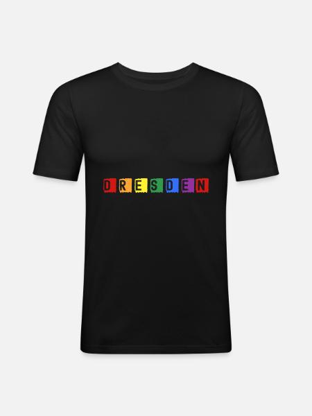 Dresden - Männer Slim Fit T-Shirt - Schwarz
