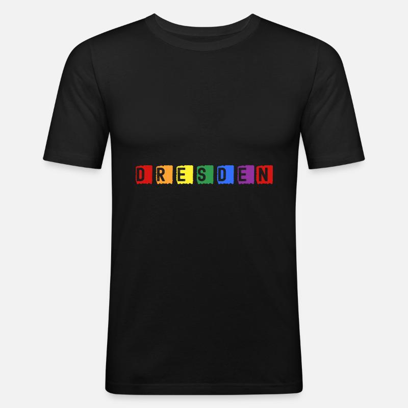 Dresden - Männer Slim Fit T-Shirt - Schwarz