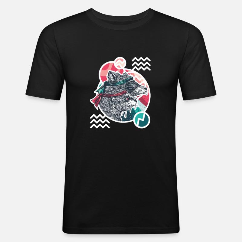 Wischwaschbär & AimbOTTER - Männer Slim Fit T-Shirt - Schwarz