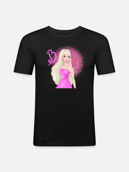 Cult doll in pink - Men's Slim Fit T-Shirt - black