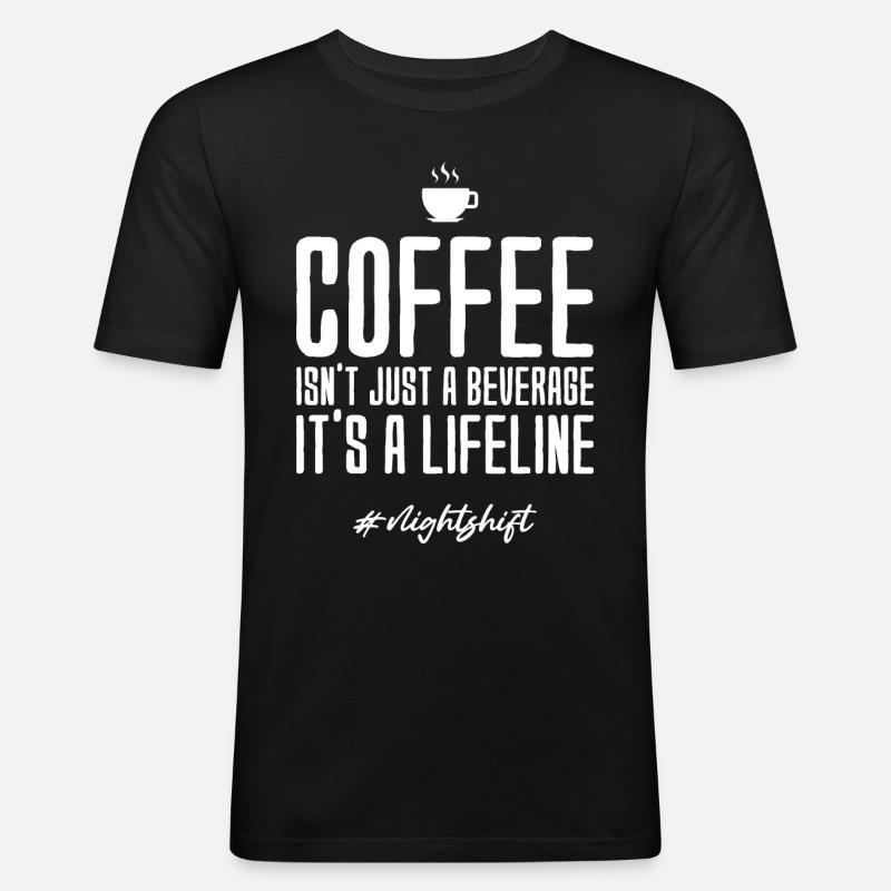 Nachtschicht - Männer Slim Fit T-Shirt - Schwarz