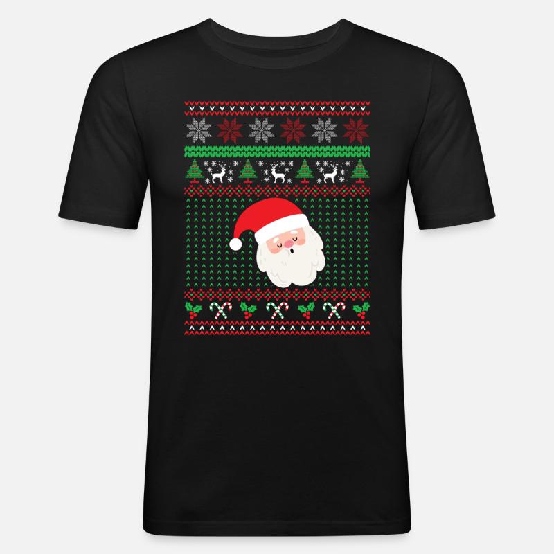 Weihnachtsmann, Weihnachtsgeschenk - Männer Slim Fit T-Shirt - Schwarz