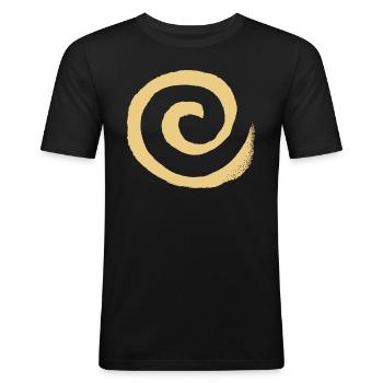 Spirale - T-shirt près du corps Homme - noir - Devant - Nik (191cm)
