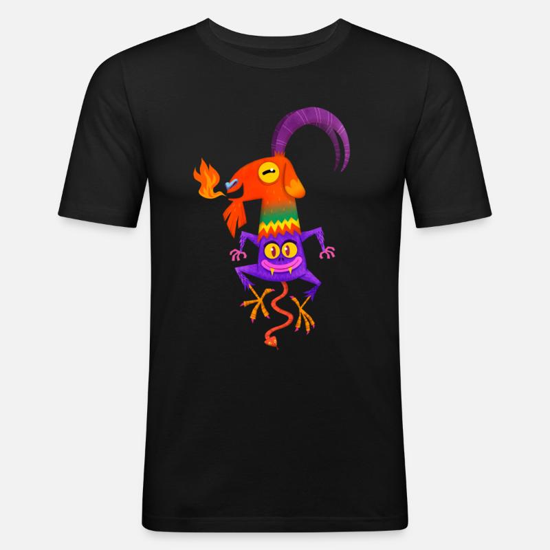 Lil 'Evil - Männer Slim Fit T-Shirt - Schwarz