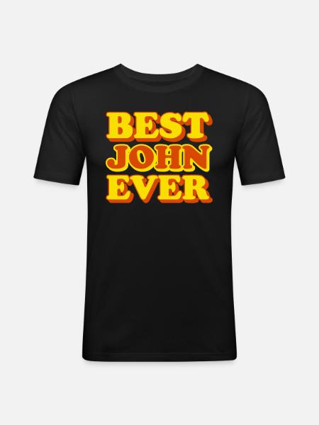 John First Name Funny Gift - Men's Slim Fit T-Shirt - black