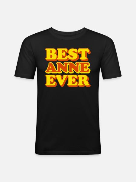 Anne First Name Funny Gift - Men's Slim Fit T-Shirt - black