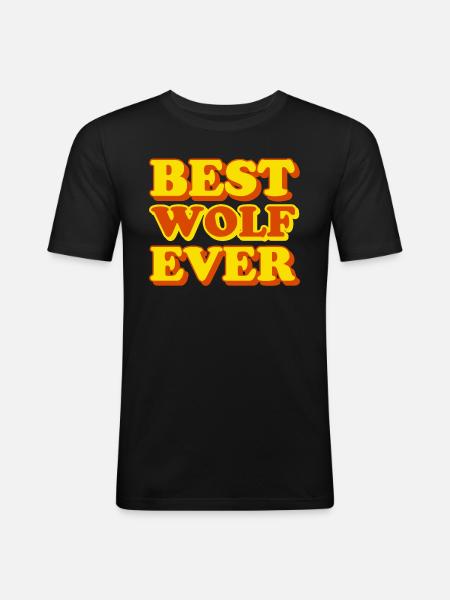 Wolf First Name Funny Gift - Men's Slim Fit T-Shirt - black
