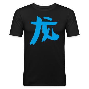 Dragon (Astrologie Chinoise) - T-shirt près du corps Homme - noir - Devant - Nik (191cm)