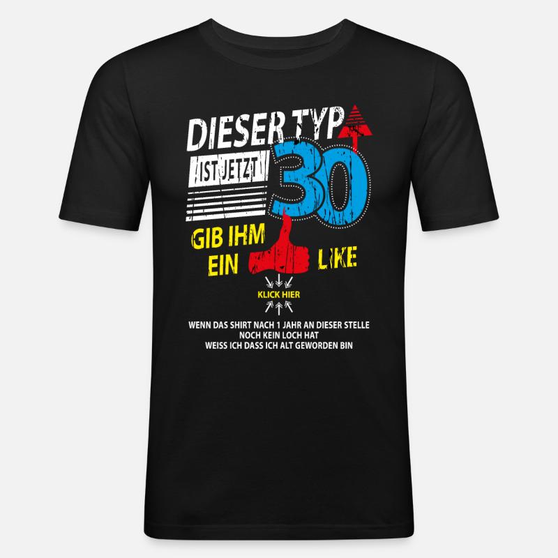 30. Geburtstag - Männer Slim Fit T-Shirt - Schwarz