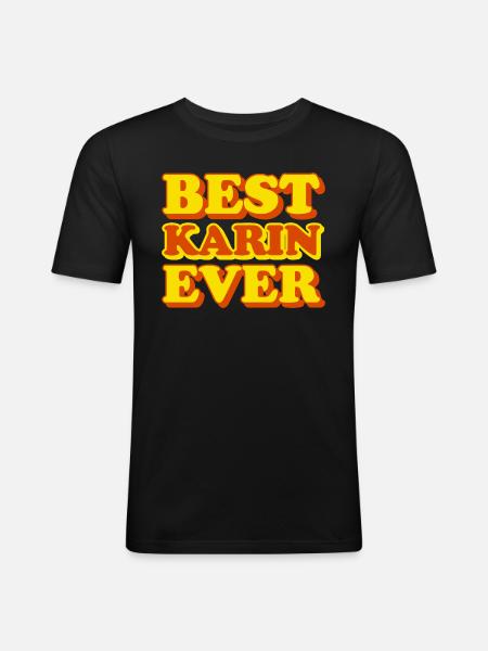 Karin First Name Funny Gift - Men's Slim Fit T-Shirt - black