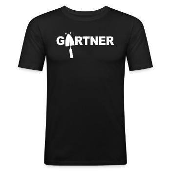 Gärtner - Männer Slim Fit T-Shirt - Schwarz - Vorne - Nik (191cm)