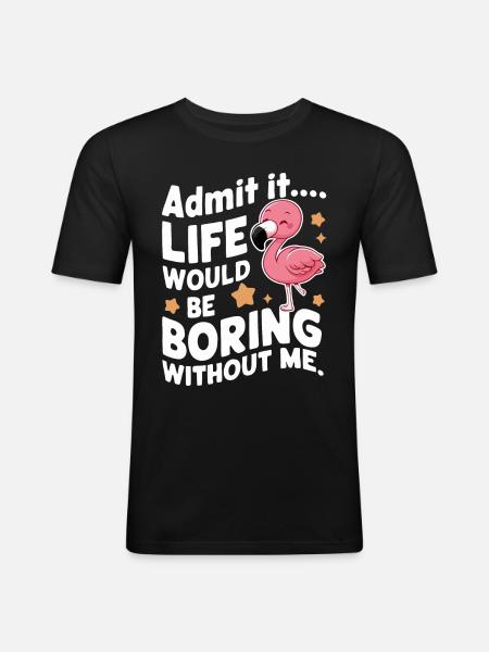 Flamingo Animal Pink - Men's Slim Fit T-Shirt - black