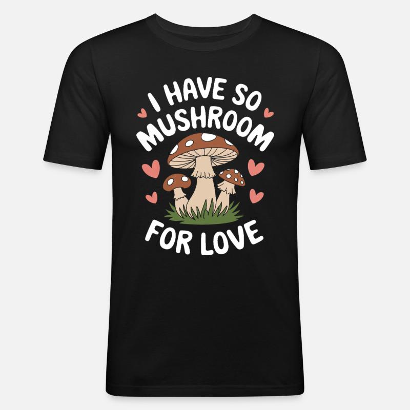 Champignons Champignons Champignon Champignon - T-shirt près du corps Homme - noir