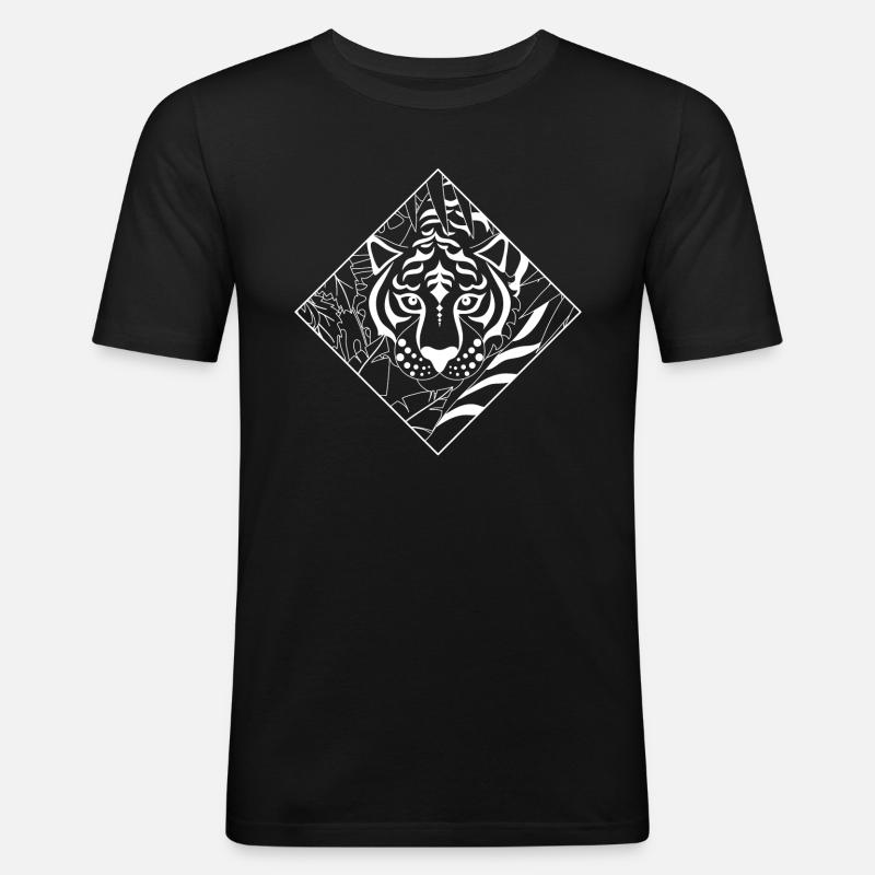 Tiger - Männer Slim Fit T-Shirt - Schwarz