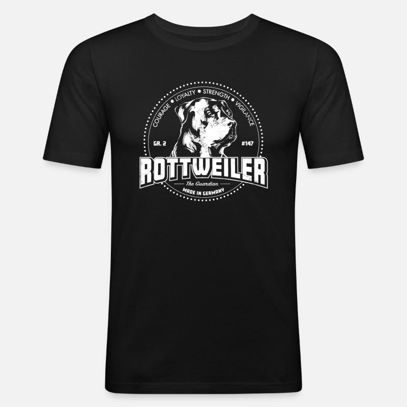 Rottweiler - Männer Slim Fit T-Shirt - Schwarz
