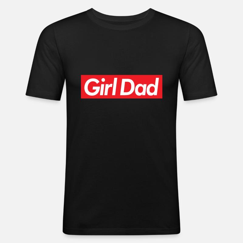 Mädchen Papa - Männer Slim Fit T-Shirt - Schwarz