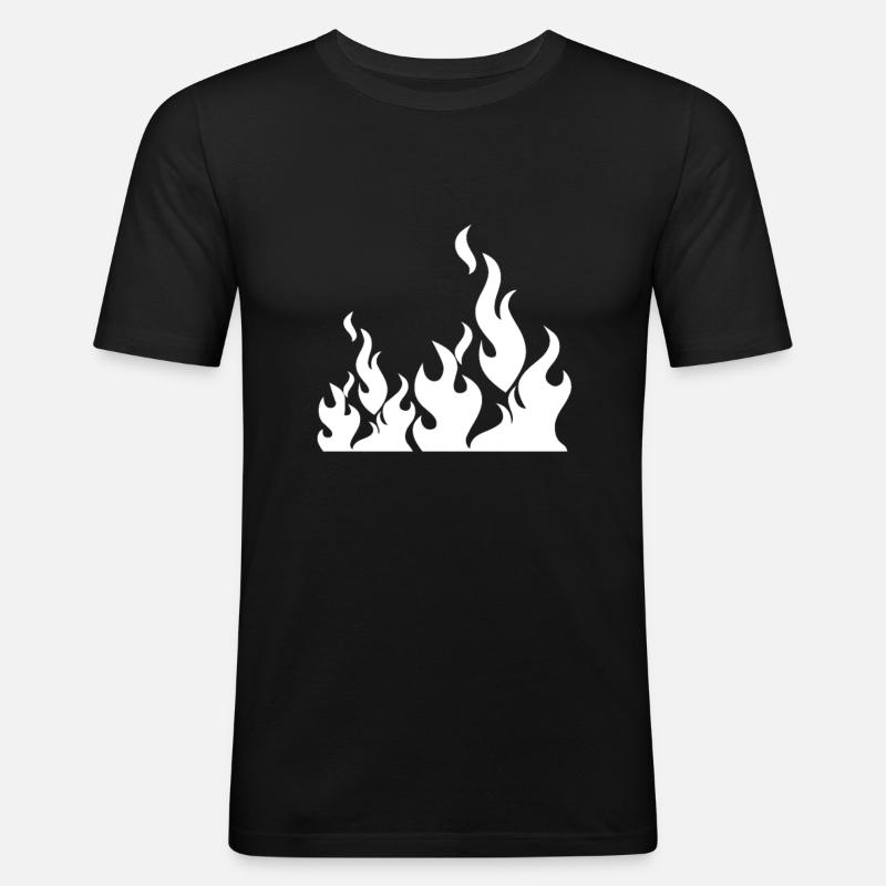 Flammen lodernd beeindruckend - Männer Slim Fit T-Shirt - Schwarz