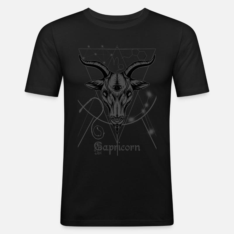 Steinbock - Männer Slim Fit T-Shirt - Schwarz