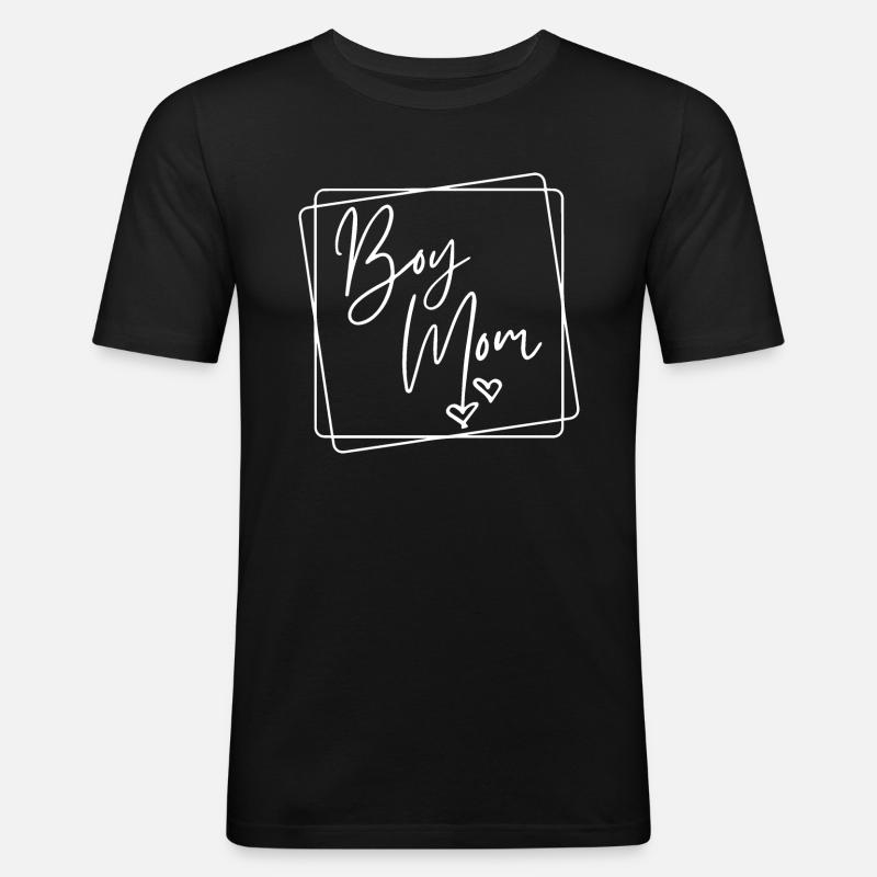Junge Mama - Männer Slim Fit T-Shirt - Schwarz