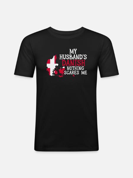 Mand Danmark Gift dansk dansk - Herre Slim Fit T-Shirt - sort