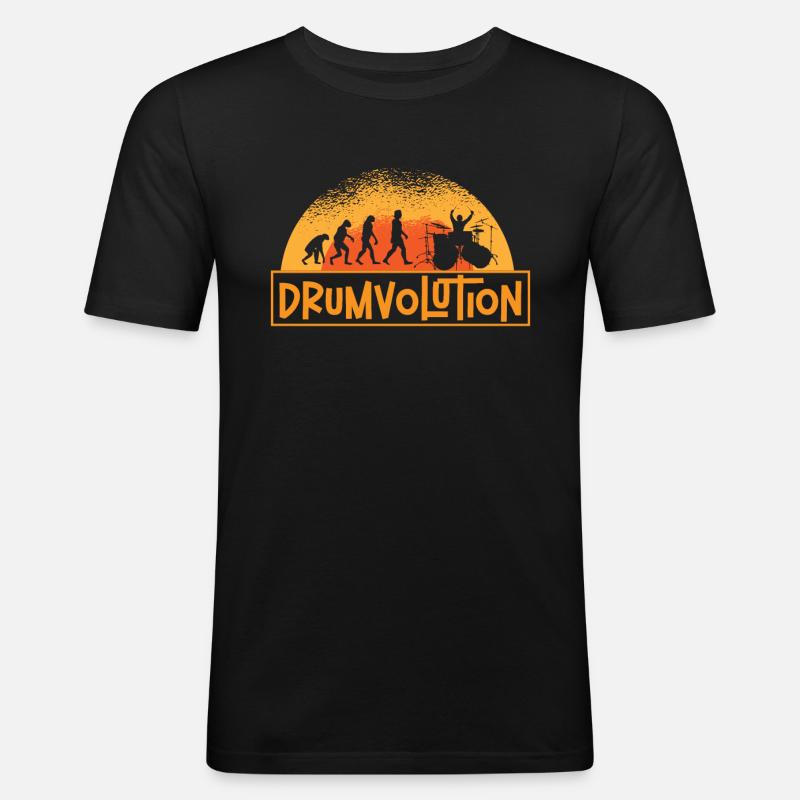 Drumvolution Drums Drumming Percussion Drummer - Men's Slim Fit T-Shirt - black